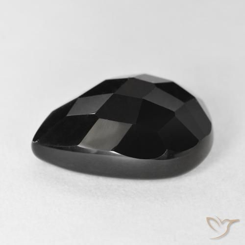 9,17 ctw natürlicher Schwarz Onyx, Birnenform, Lichtundurchlässig