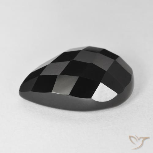 9,17 ctw natürlicher Schwarz Onyx, Birnenform, Lichtundurchlässig