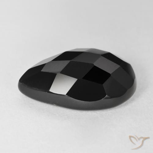 9,17 ctw natürlicher Schwarz Onyx, Birnenform, Lichtundurchlässig
