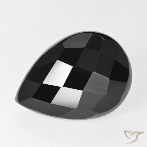 10.04ct Natürlicher Schwarz Onyx, Birnenform, Lichtundurchlässig