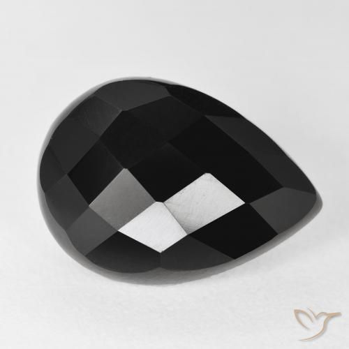 9,17 ctw natürlicher Schwarz Onyx, Birnenform, Lichtundurchlässig