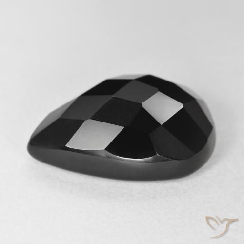 9,17 ctw natürlicher Schwarz Onyx, Birnenform, Lichtundurchlässig