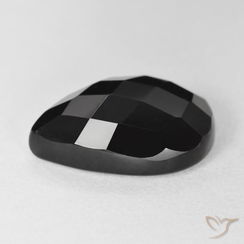 9,17 ctw natürlicher Schwarz Onyx, Birnenform, Lichtundurchlässig