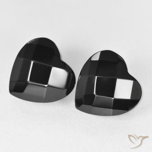 8.50ctw Natürlicher Schwarz Onyx, Herz, Lichtundurchlässig