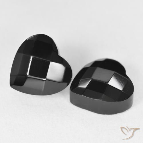 8.50 ct natürliche Schwarz Onyx-Edelsteine, Herz, Lichtundurchlässig