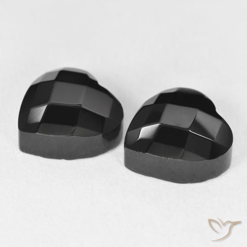 8.50 ct natürliche Schwarz Onyx-Edelsteine, Herz, Lichtundurchlässig