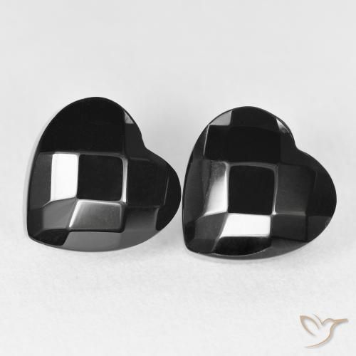 8.67ctw Natürlicher Schwarz Onyx, Herz, Lichtundurchlässig