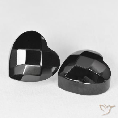 8.67 ct natürliche Schwarz Onyx-Edelsteine, Herz, Lichtundurchlässig