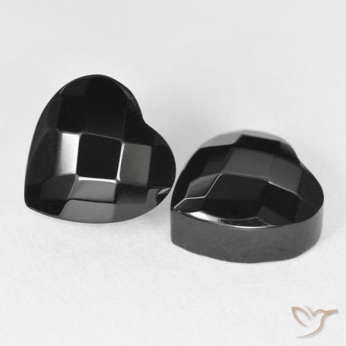 8.89 ct natürliche Schwarz Onyx-Edelsteine, Herz, Lichtundurchlässig
