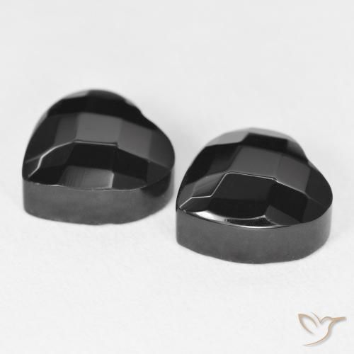 8.89 ct natürliche Schwarz Onyx-Edelsteine, Herz, Lichtundurchlässig