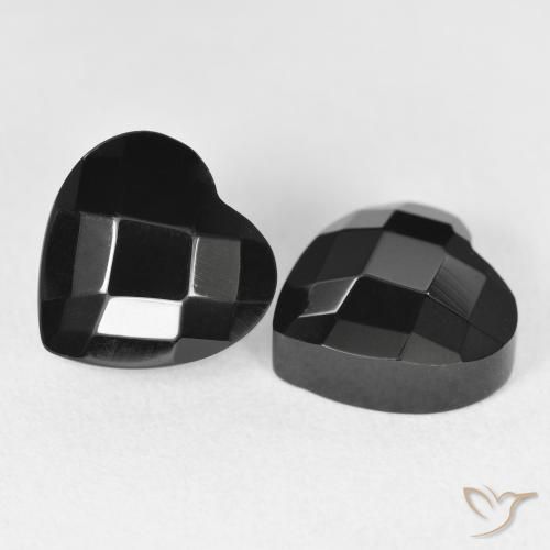 8.52 ct natürliche Schwarz Onyx-Edelsteine, Herz, Lichtundurchlässig