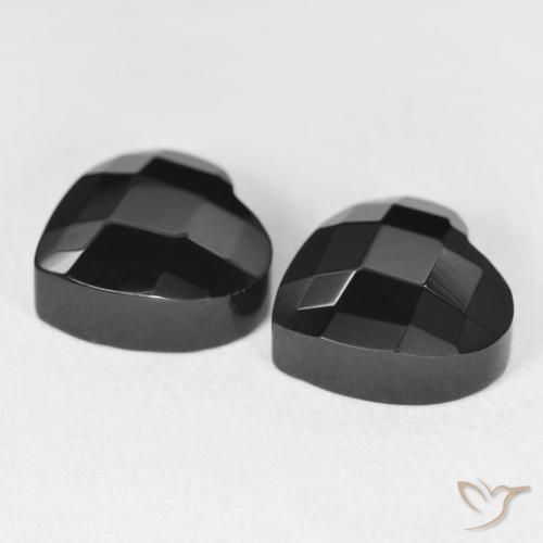 8.52 ct natürliche Schwarz Onyx-Edelsteine, Herz, Lichtundurchlässig