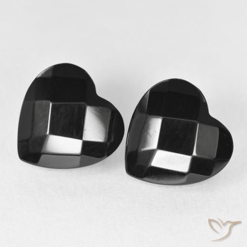 8.66ctw Natürlicher Schwarz Onyx, Herz, Lichtundurchlässig