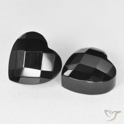 8.66 ct natürliche Schwarz Onyx-Edelsteine, Herz, Lichtundurchlässig