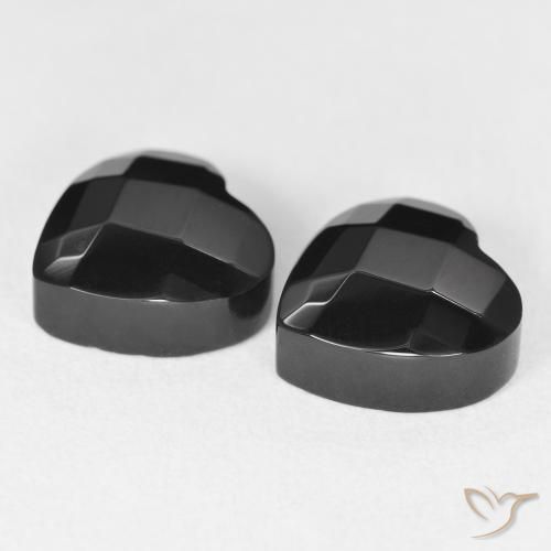8.66 ct natürliche Schwarz Onyx-Edelsteine, Herz, Lichtundurchlässig