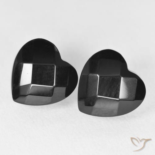8.42ctw Natürlicher Schwarz Onyx, Herz, Lichtundurchlässig