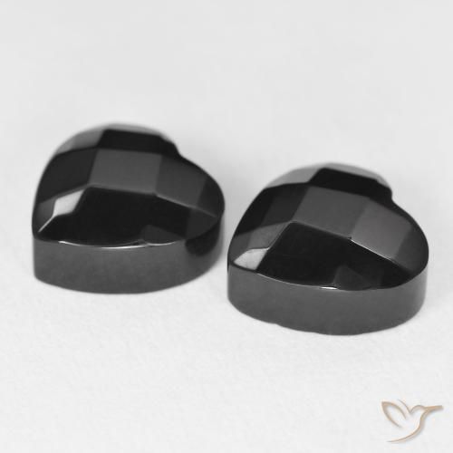 8.42 ct natürliche Schwarz Onyx-Edelsteine, Herz, Lichtundurchlässig