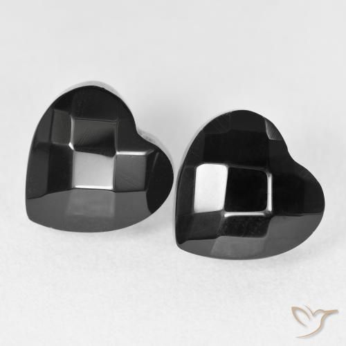 8.69ctw Natürlicher Schwarz Onyx, Herz, Lichtundurchlässig