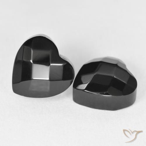 8.69 ct natürliche Schwarz Onyx-Edelsteine, Herz, Lichtundurchlässig