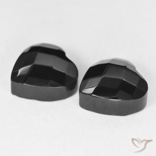 8.69 ct natürliche Schwarz Onyx-Edelsteine, Herz, Lichtundurchlässig