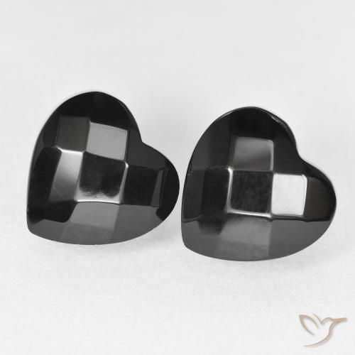 8.66ctw Natürlicher Schwarz Onyx, Herz, Lichtundurchlässig