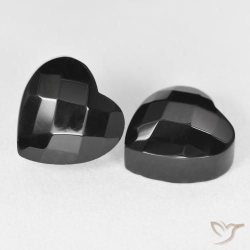 8.66 ct natürliche Schwarz Onyx-Edelsteine, Herz, Lichtundurchlässig