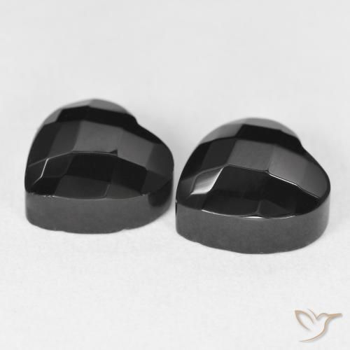 8.66 ct natürliche Schwarz Onyx-Edelsteine, Herz, Lichtundurchlässig