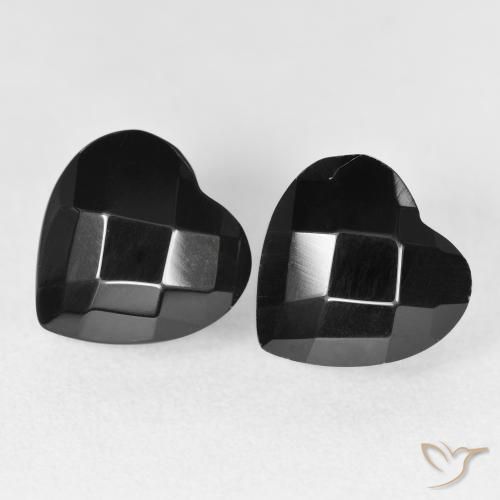 8.57ctw Natürlicher Schwarz Onyx, Herz, Lichtundurchlässig