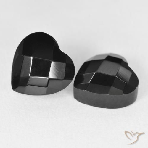 8.57 ct natürliche Schwarz Onyx-Edelsteine, Herz, Lichtundurchlässig
