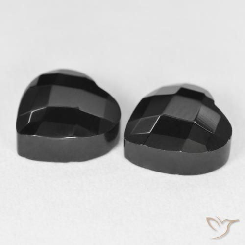 8.57 ct natürliche Schwarz Onyx-Edelsteine, Herz, Lichtundurchlässig