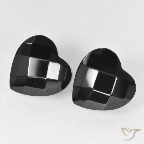8.54ctw Natürlicher Schwarz Onyx, Herz, Lichtundurchlässig