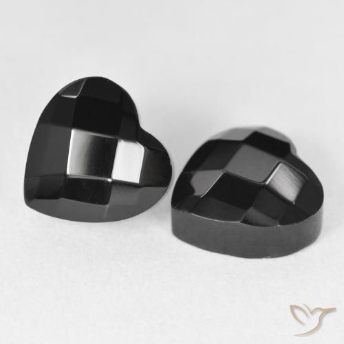 8.54 ct natürliche Schwarz Onyx-Edelsteine, Herz, Lichtundurchlässig
