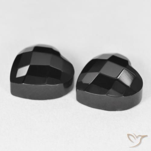 8.54 ct natürliche Schwarz Onyx-Edelsteine, Herz, Lichtundurchlässig