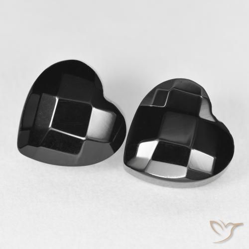 8.43ctw Natürlicher Schwarz Onyx, Herz, Lichtundurchlässig