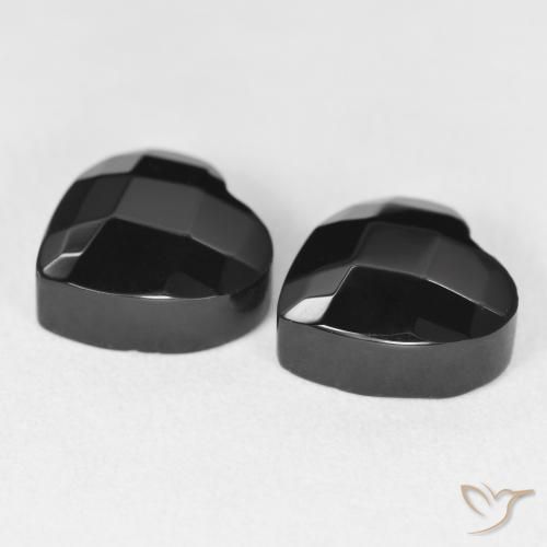 8.43 ct natürliche Schwarz Onyx-Edelsteine, Herz, Lichtundurchlässig