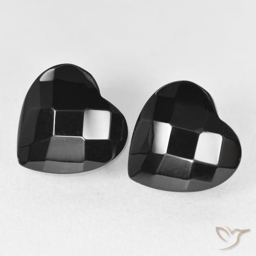 8.82ctw Natürlicher Schwarz Onyx, Herz, Lichtundurchlässig