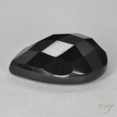 9,17 ctw natürlicher Schwarz Onyx, Birnenform, Lichtundurchlässig