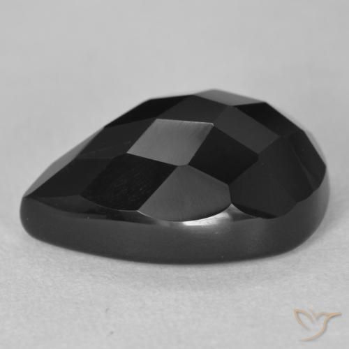 9,17 ctw natürlicher Schwarz Onyx, Birnenform, Lichtundurchlässig