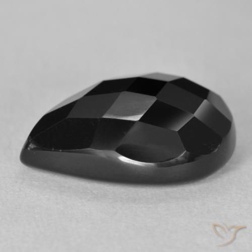 9,17 ctw natürlicher Schwarz Onyx, Birnenform, Lichtundurchlässig