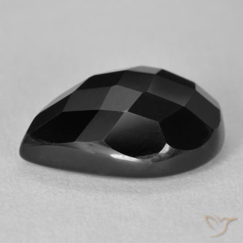9,17 ctw natürlicher Schwarz Onyx, Birnenform, Lichtundurchlässig
