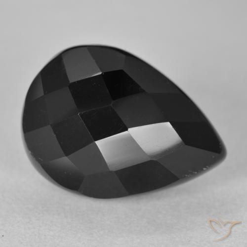 9,17 ctw natürlicher Schwarz Onyx, Birnenform, Lichtundurchlässig