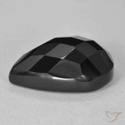 9,17 ctw natürlicher Schwarz Onyx, Birnenform, Lichtundurchlässig