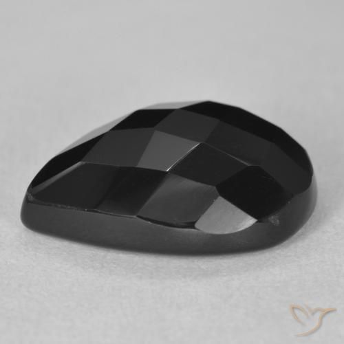 9,17 ctw natürlicher Schwarz Onyx, Birnenform, Lichtundurchlässig