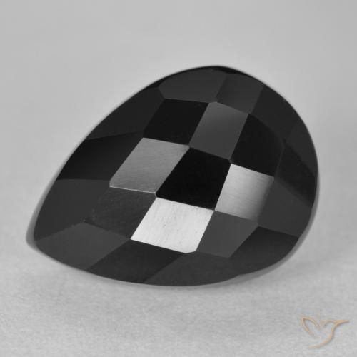 10.44ct Natürlicher Schwarz Onyx, Birnenform, Lichtundurchlässig