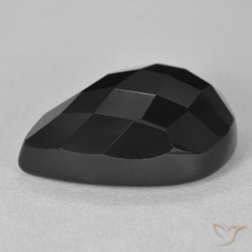9,17 ctw natürlicher Schwarz Onyx, Birnenform, Lichtundurchlässig