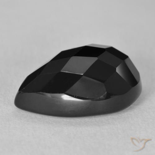 9,17 ctw natürlicher Schwarz Onyx, Birnenform, Lichtundurchlässig
