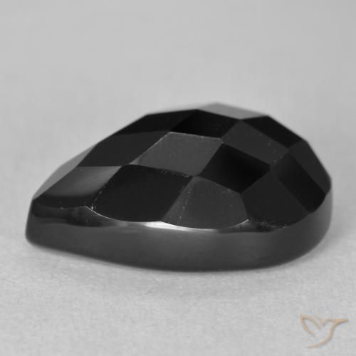 9,17 ctw natürlicher Schwarz Onyx, Birnenform, Lichtundurchlässig