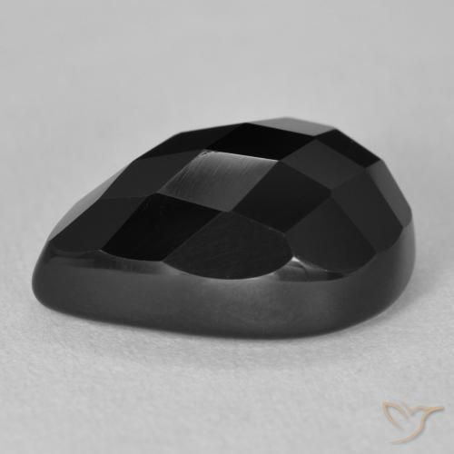 9,17 ctw natürlicher Schwarz Onyx, Birnenform, Lichtundurchlässig