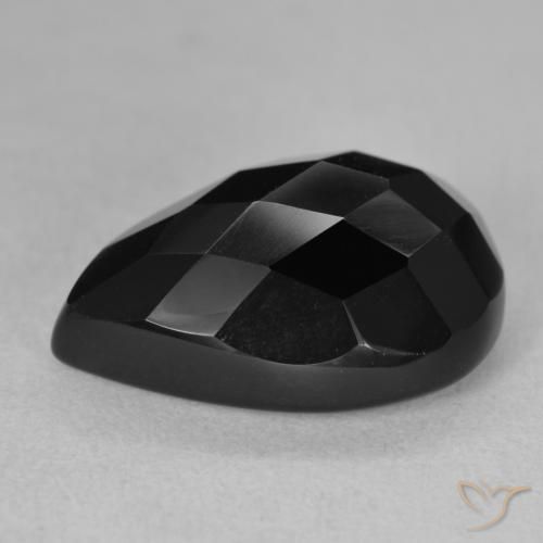 9,17 ctw natürlicher Schwarz Onyx, Birnenform, Lichtundurchlässig