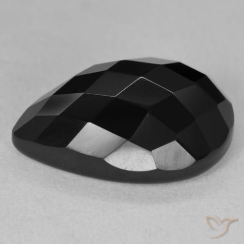 9,17 ctw natürlicher Schwarz Onyx, Birnenform, Lichtundurchlässig